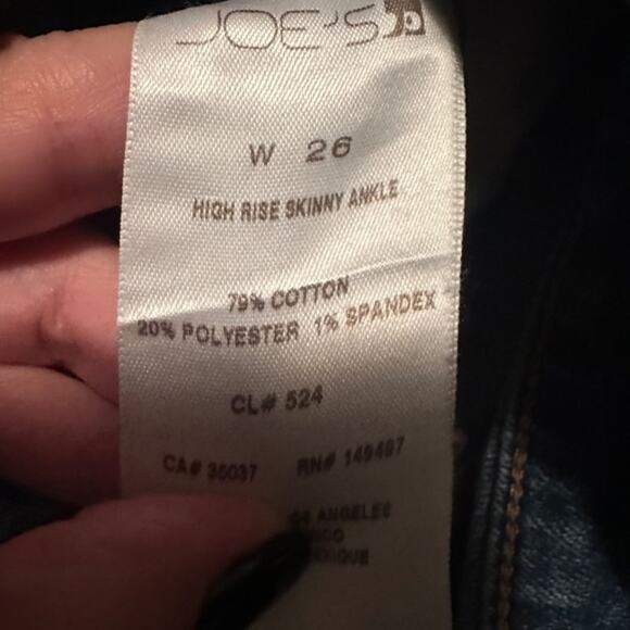 Joe's Jeans Blue Cotton Blend High Rise Skinny Ankle Denim Jeans Women Sz 26 - Picture 10 of 10